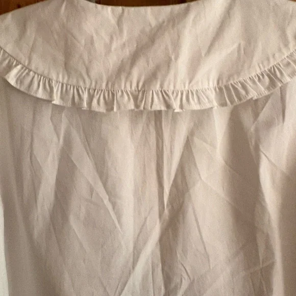 Boden White Ruffle-Trim Button Front Blouse - Picture 6 of 6
